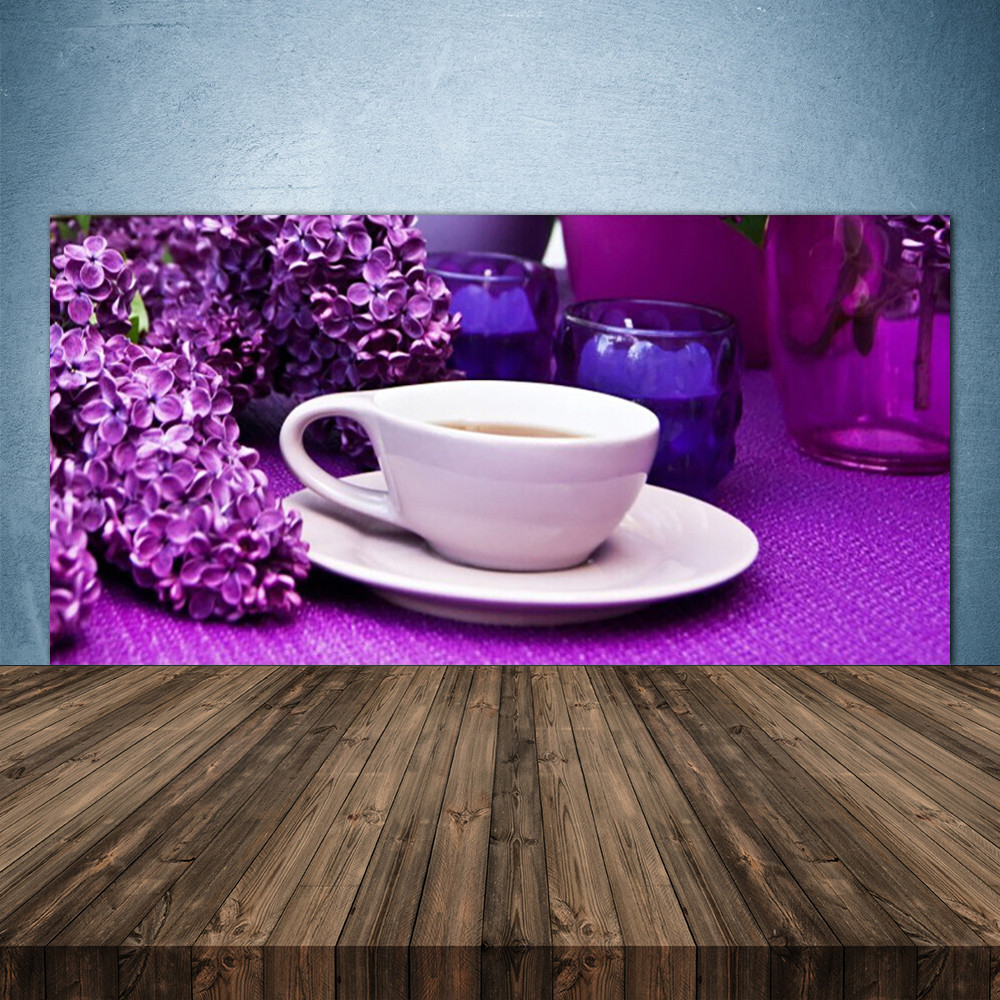 Crédence de cuisine en verre floral pour illuminer votre coin café matinal