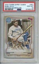 2020 TOPPS GYPSY QUEEN *MISSING NAMEPLATE* #301 BABE RUTH YANKEES PSA 10 LOW POP