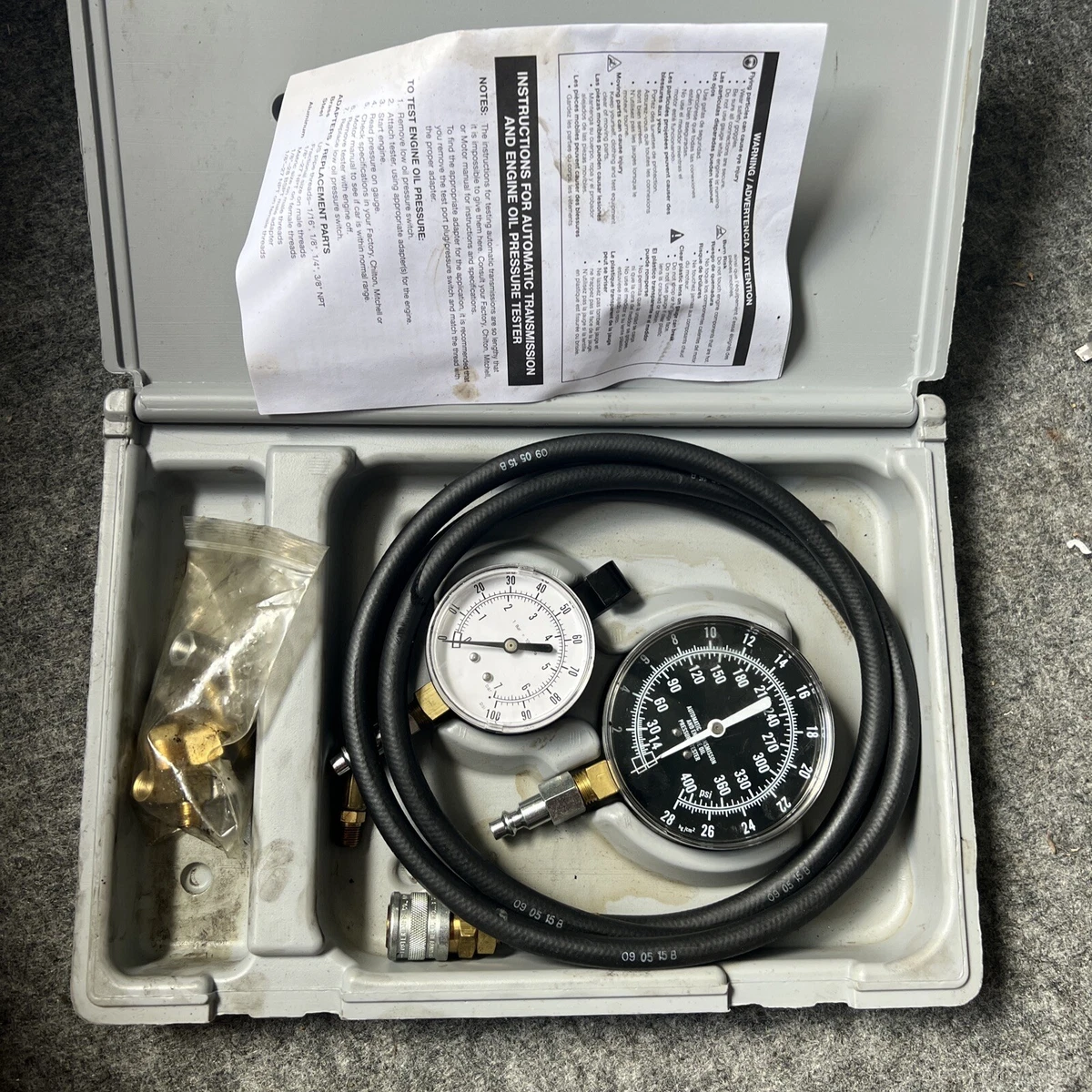 LANG Tools TU16 Quick Change Auto Transmission To Engine Oil Pressure Tester Kit