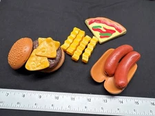 Plastic Play Food Set For Kids - Burger Fries Pizza Hot Dogs