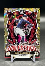 Kyle Harrison Unleashed 4/10 Gold Cracked Ice 2024 Panini Donruss #14