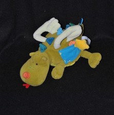 Peluche doudou dragon vert LILLIPUTIENS Walter activité miroir ailes grelot TTBE