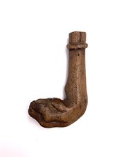 Pommeau manche d’ombrelle ancien bois sculpté patte de lion umbrella pommel