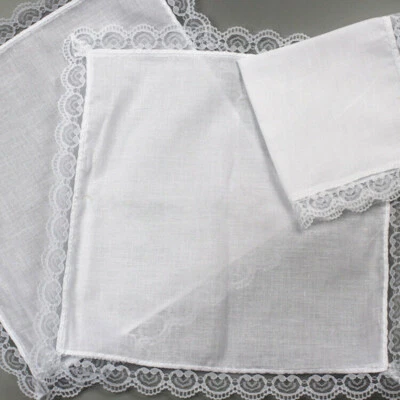 10pcs Mouchoirs De Mariage Pour Femme En Dentelle Motif Floral En Forme De - Photo 1/4