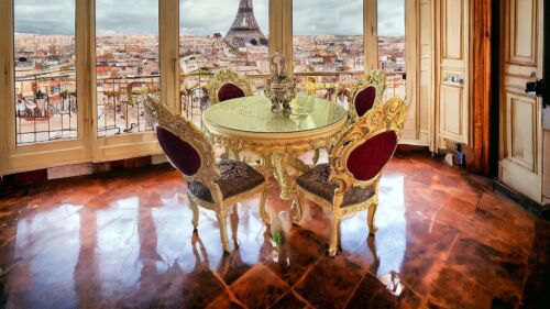 Esszimmer Barock Louis XV 4 Stühle + Tisch - Bild 1 von 14