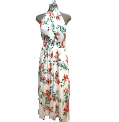 New Calvin Klein Womens Floral Print Chiffon Easy Fit & Flare Long Dress  Size 6 | eBay