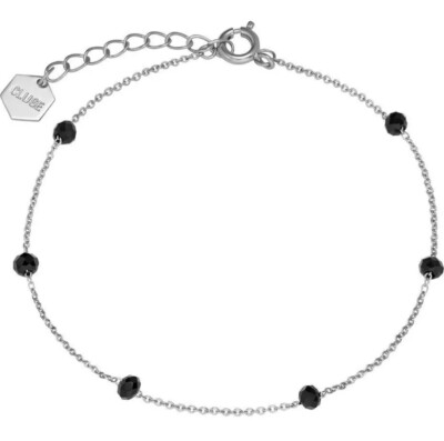 CLUSE Armband CLJ12013 silber/schwarz Messing 16 17 18 cm silberfarben Steinchen