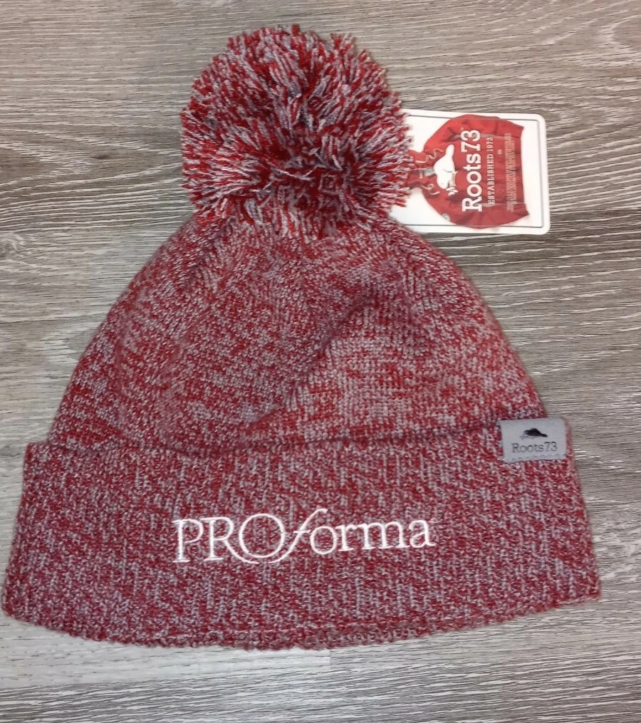 Roots73 Knit Hat, Beanie Toboggan, U-SHELTY Knit Toque Dark Red Heather Proforma