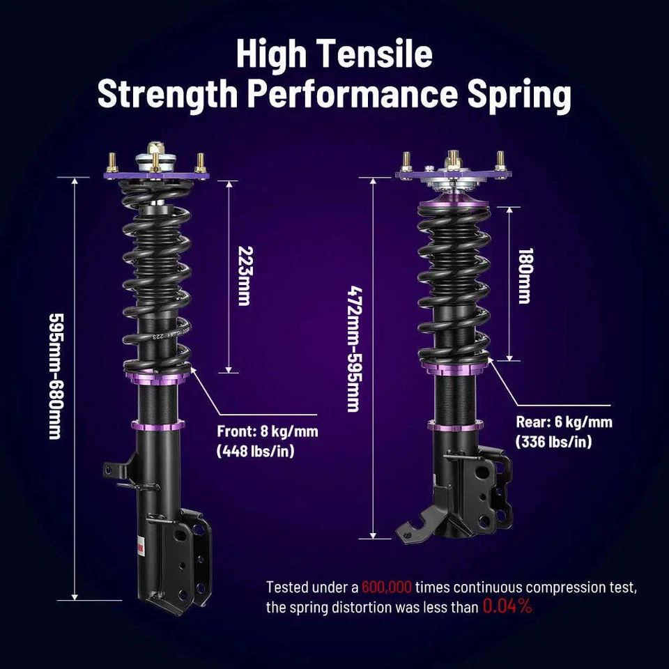 Kit de suspensión de muelles helicoidales completos para Toyota Corolla 1987-2002 Foto 3 de 4