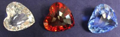 Swarovski SCS Renewal Hearts 1996 Clear, 1997 Blue 1998 Red | eBay