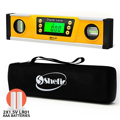 10 Inch Digital Magnetic Level Tool - Torpedo Smart Level and Protractor