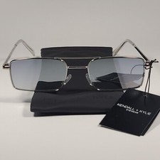 Kendall Kylie Marlo KK4076 045 Rectangle Sunglasses Silver Frame Gray Mirror