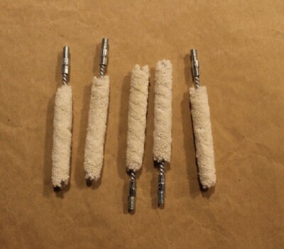 Lot of 5 cotton bore cleaning mops 223 22 5.56 rifle 8-32 threaded  Ships Free
