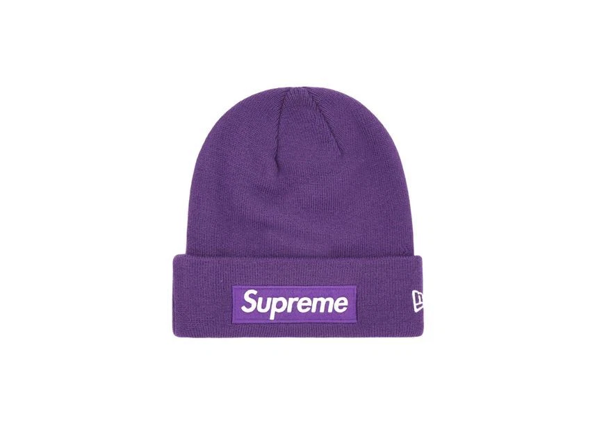 Bonnet Supreme New Era boîte logo violet foncé (23FW)