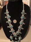 Native Jeweler Genuine ROYSTON Turquoise Nuggets Squash Blossom Necklace — photo 1