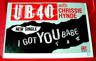 UB40 With Chrissie Hynde I Got You Babe ORIG 1985 Press/Mag ADVERT 8.5''x 5.5''