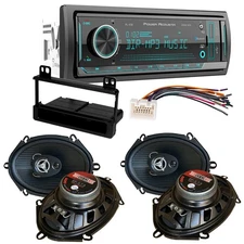 Single DIN AM/FM Car Stereo & 4 Door Speakers for 1999-2003 Ford F-150 Pickup