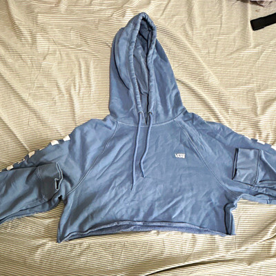 VANS Women's Versa Blue Logo Pullover Hooded Hoodie Sweatshirt Size M