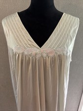 Vintage Vanity Fair Mint Green Tricot Nightgown Pintuck Lace Large Coquette