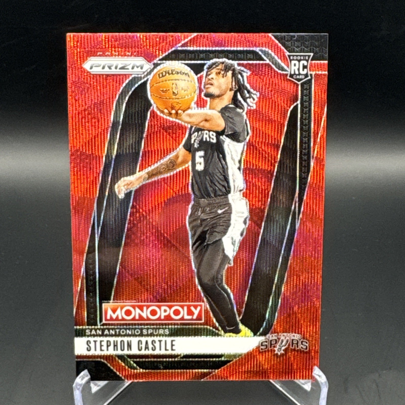 2024-25 Panini Prizm Monopoly Red #75 Stephon Castle Red Wave (RC)