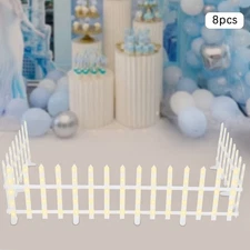 8 PCS Fence Garden Lights Panels Christmas Decor Edging Lawn Picket Fence Lights