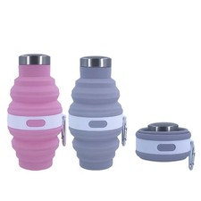 475ml Folding Drink Cups Travel Tools Portable Water Bottles Silicone Hiking Cup