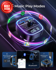 Bluetooth FM Transmitter Car Adapter Dual USB Charger MP3 Hands-Free TF US