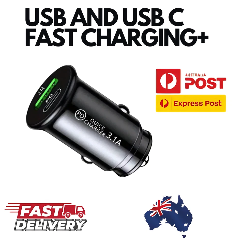 3.1A Dual USB Fast Car Charger Adapter for Phone – Fits Cigarette Lighter Port