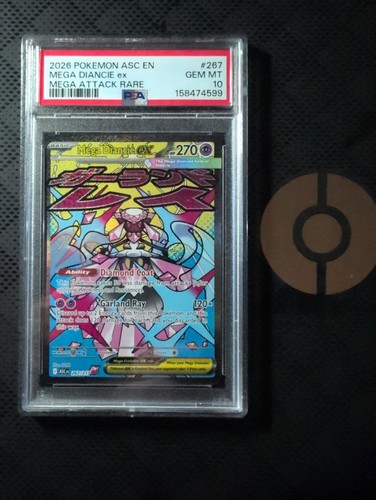 2026 POKEMON ASC EN-ASCENDED HEROES MEGA ATTACK RARE #267 MEGA DIANCIE EX PSA 10