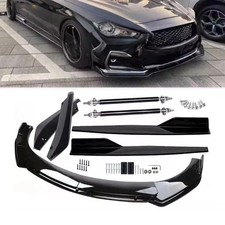 For Bmw Front Rear Bumper Lip Spoiler Splitter Body Kit Side Skirt Glossy Black