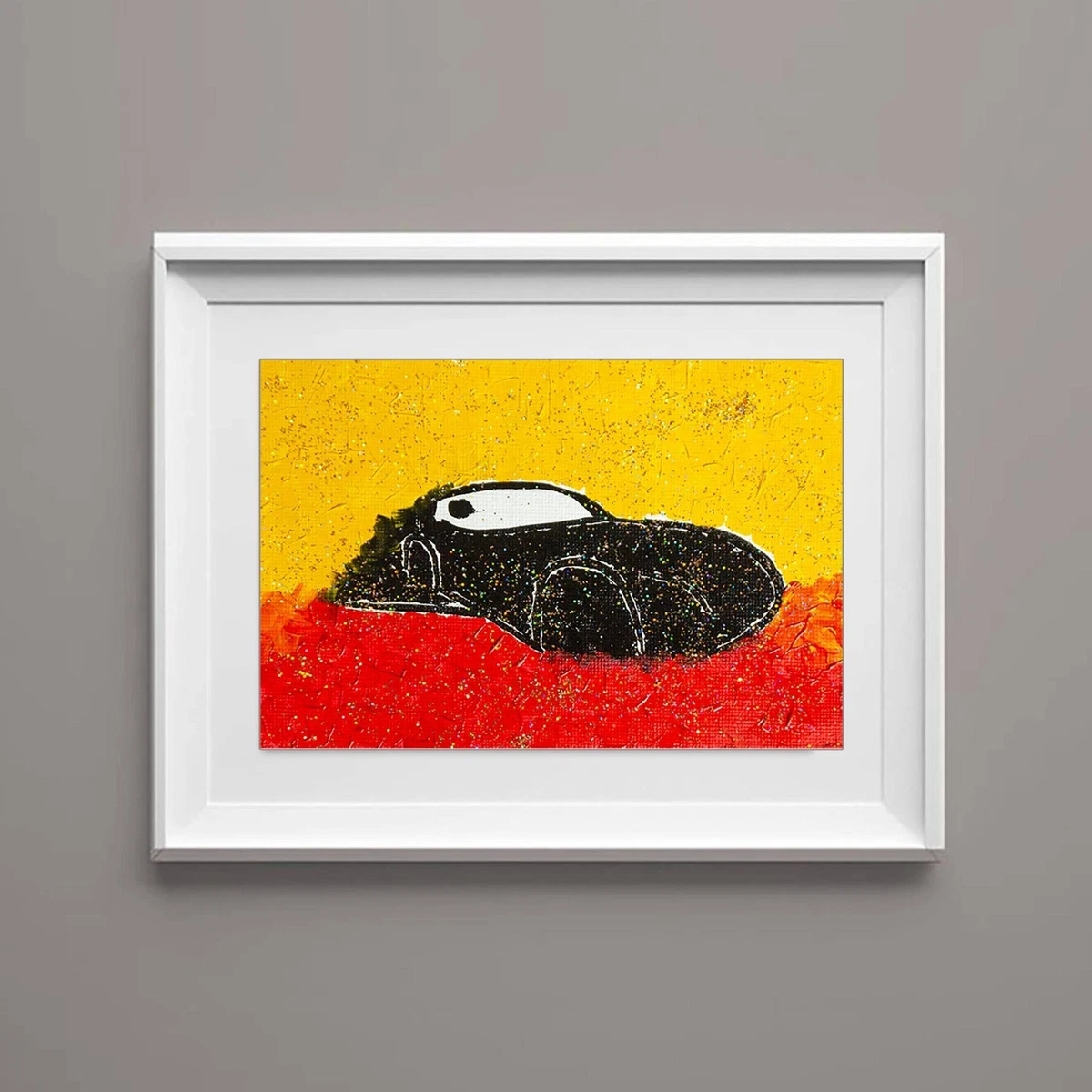油画的跑车艺术绘画| eBay