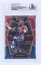 Apollo Crews WWE Signed 2022 Panini Select Red & Blue #157 BAS Fanatics Card