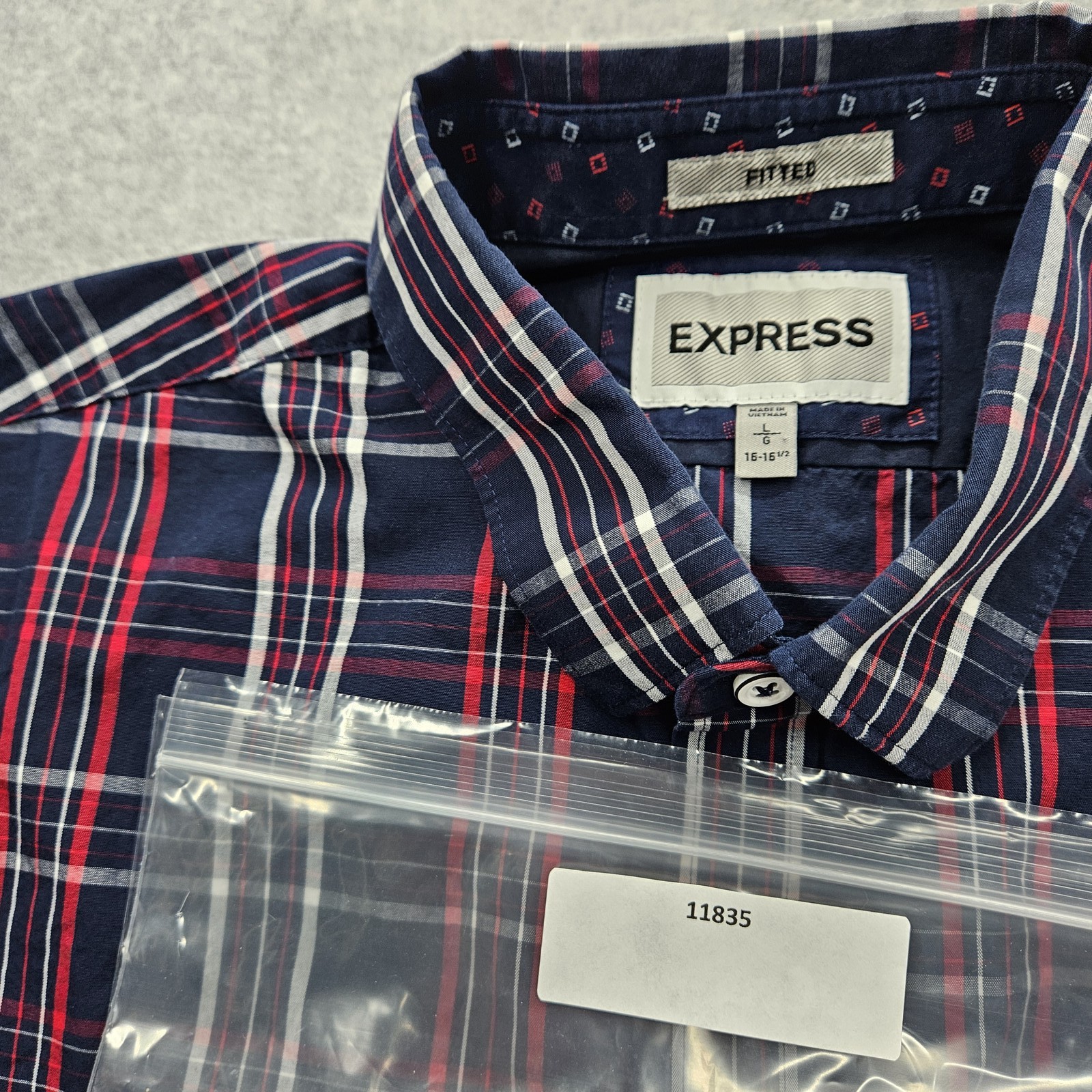 Express Multicolor Checkered Button-Down Shirt Me… - image 14