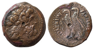 Ptolemaic Kingdom Ptolemy VI Philometor (180 145 BC) AE29mm 24 5g Two eagles