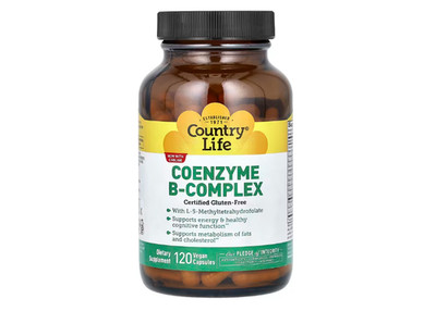 Country Life, Coenzyme B-Complex, Coenzym-B-Komplex, 120 pflanzliche Kapseln