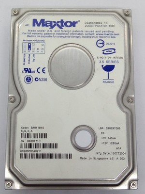 MAXTOR DIAMONDMAX 10 IDE 200GB HARD DRIVE S/N:B409171H PATA 3.5'' #FP4641