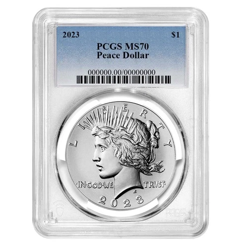 2023 $1 Peace Silver Dollar PCGS MS70 Blue Label