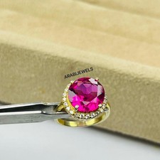 Round Cut Pink Sapphire Ring 925 Sterling Silver Gift For Her Ring.