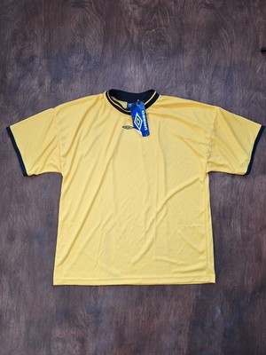 Y2K Umbro Fußball Trikot Shirt gelb schwarz Neu mit Etikett Erwachsene XL Fußball Training Top