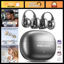 Open-Ear Wireless Bluetooth 6.0 Earbuds, 50H Playtime, IPX5 Waterproof, Mic, Sec