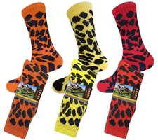 1-3 PAIRS COTTON CREW SOCKS SIZE 10-13 CUSHIONED FUNNY PARTY SOCKS ANIMAL PRINT