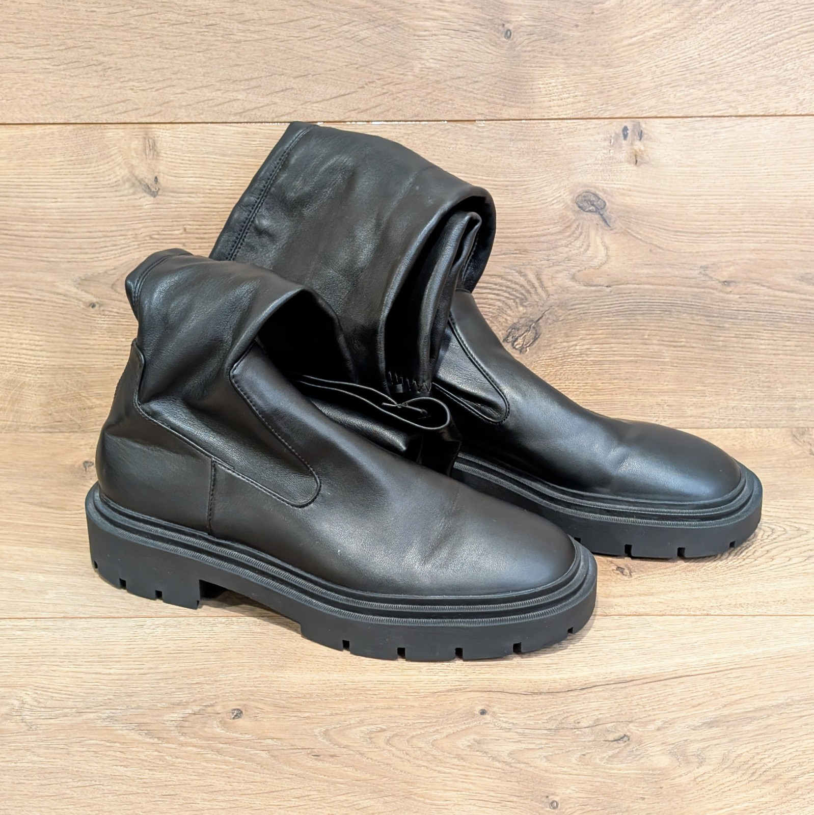 SAOLA Stivali Zara sopra il ginocchio neri suola a strappo ecopelle coscia alti donna 38 7 5 US