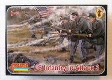 STRELETS-R 1:72 SET 179 AMERICAN CIVIL WAR US INFANTRY IN ATTACK 3 BLUE 