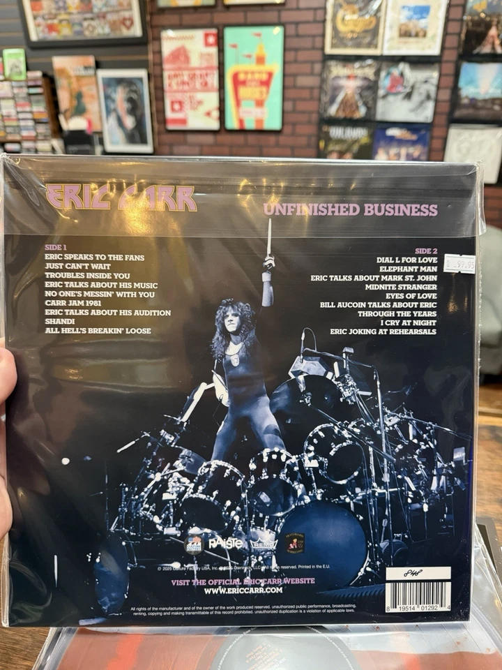 ERIC CARR KISS “UNFINISHED BUSINESS” RSD BLACK FRIDAY 2025 LIQUID VINYL #846 - Image 2 of 3