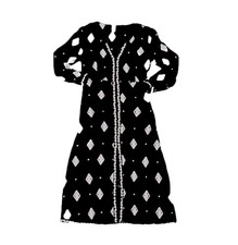 Blue Boho Cottagecore Country Prairie Floral Embroidered Midi Dress  Sz M