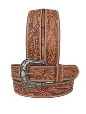 Affilare Western Genuine Leather Tooled Belt with Hand Painted Design 30IS011