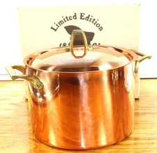 NIB Paul Revere Ware Solid Copper Pot 4 QT Buffet Casserole Stock Pot Signature