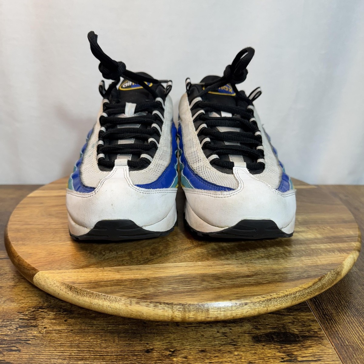 Nike Air Max 95 Shoes Youth Size 7Y White Blue Yellow Teal