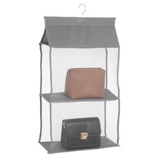 Hanging Purse Handbag Organizer Closet Purse Organizer Handbag Grey, 2 Pockets 