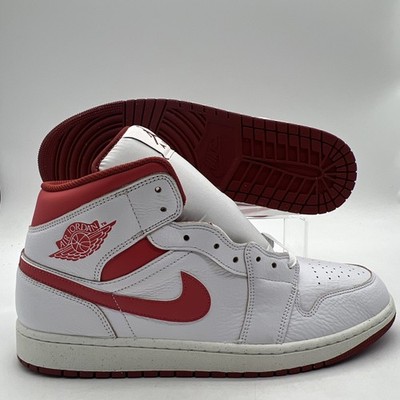 Men Size 11.5 Nike Air Jordan 1 Mid SE White Lobster Red Sneakers FJ3458 160 NEW